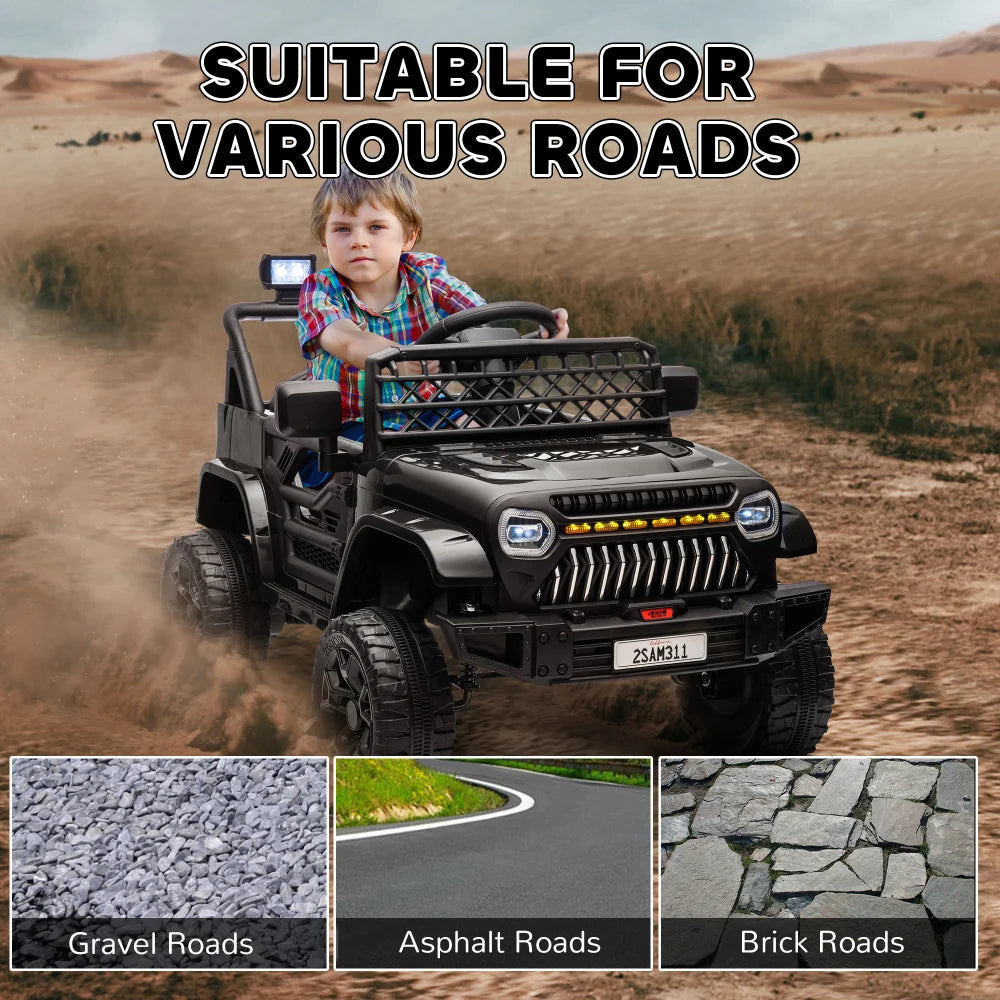 12V Kids Electric Scooter Ride on Truck with Remote Control 3 Speeds Spring Suspension Wheels USB Music HornKids Electric UTV 3+