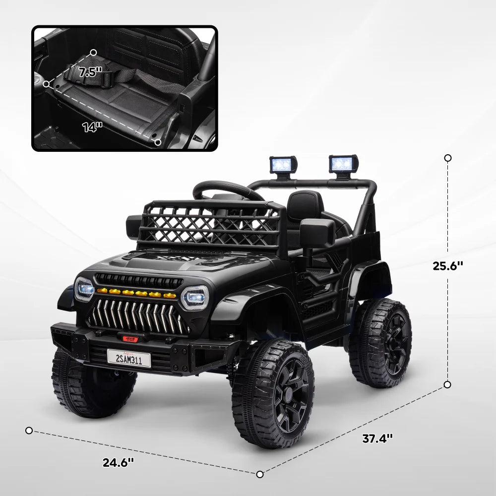 12V Kids Electric Scooter Ride on Truck with Remote Control 3 Speeds Spring Suspension Wheels USB Music HornKids Electric UTV 3+